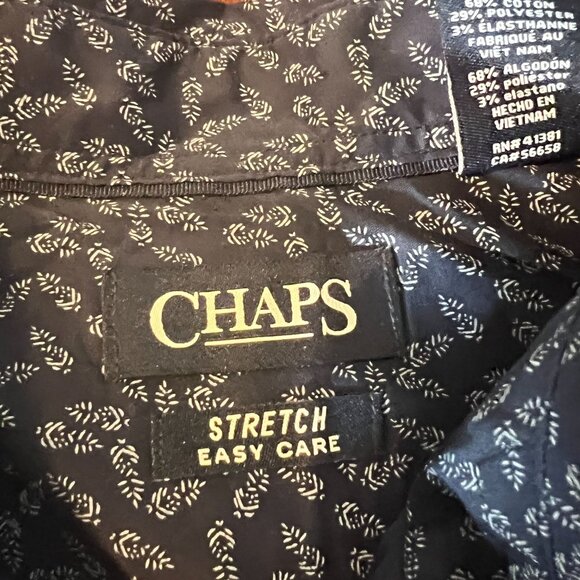 Chaps Mens Long Sleeve Button-Up‎ Shirt blue Size Medium Stretch easy care - Picture 4 of 7